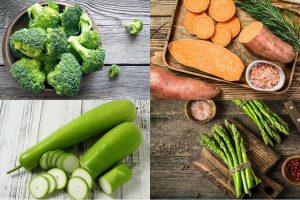 Bổ sung vitamin C và E từ trái cây và rau xanh giúp tăng sinh collagen và đẩy nhanh quá trình phục hồi da.