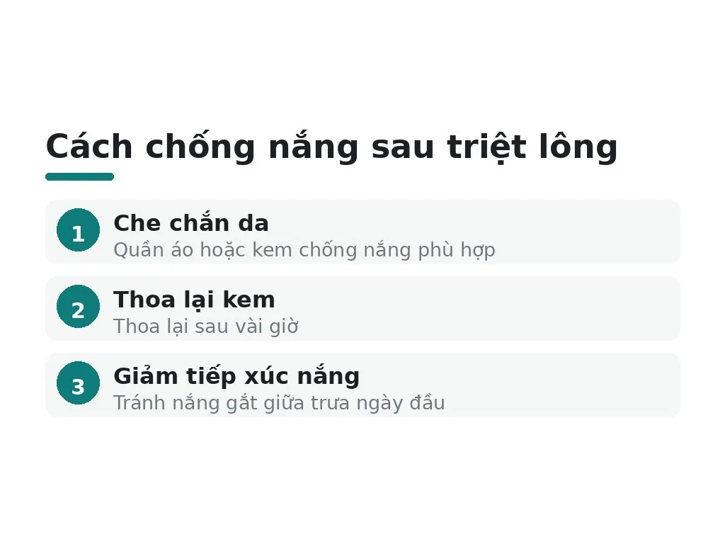 Có cần chống nắng sau khi triệt lông không?