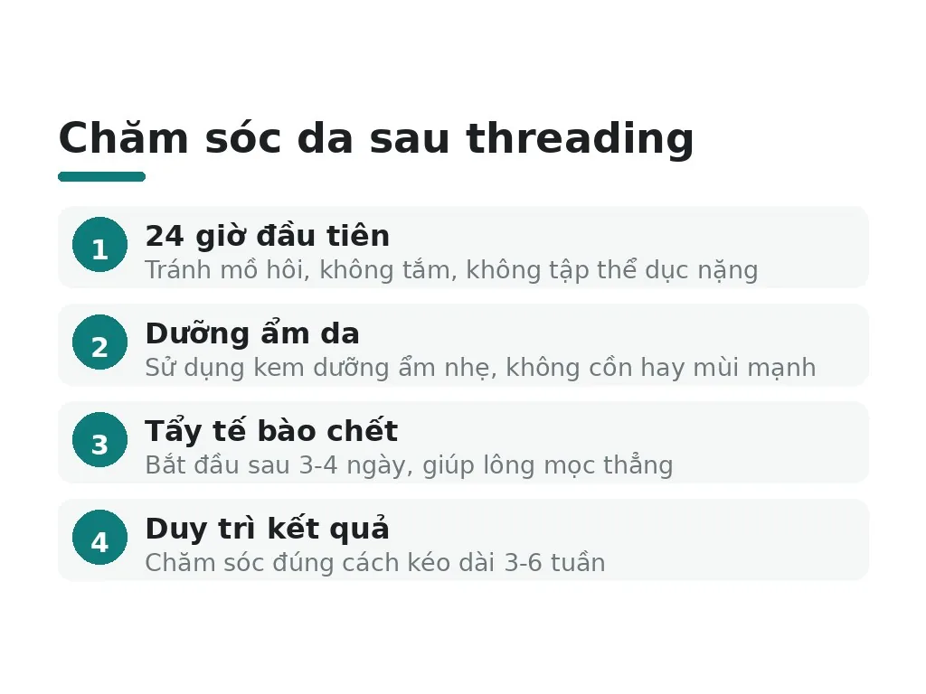 Lưu ý chăm sóc da sau threading