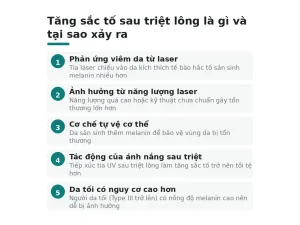 Tăng sắc tố sau triệt lông là gì và tại sao xảy ra