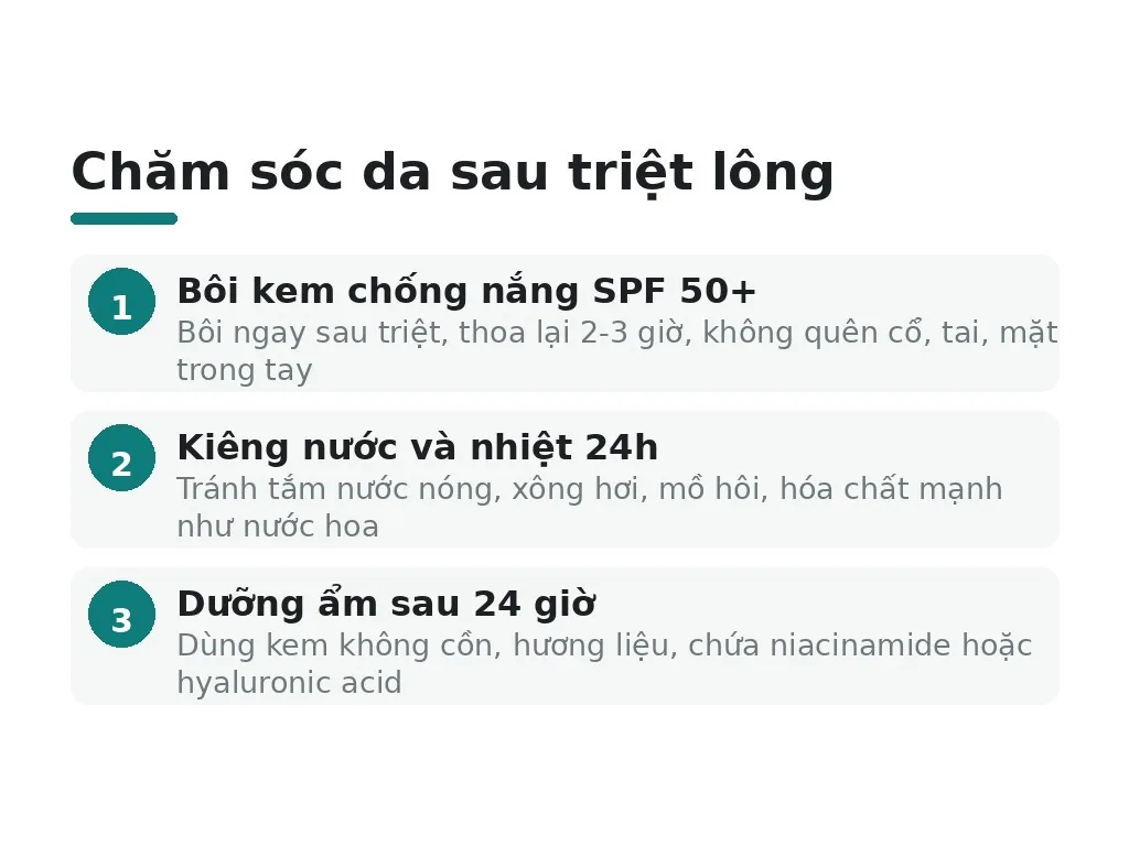 Chăm sóc da sau triệt lông: cách phòng ngừa thâm hiệu quả