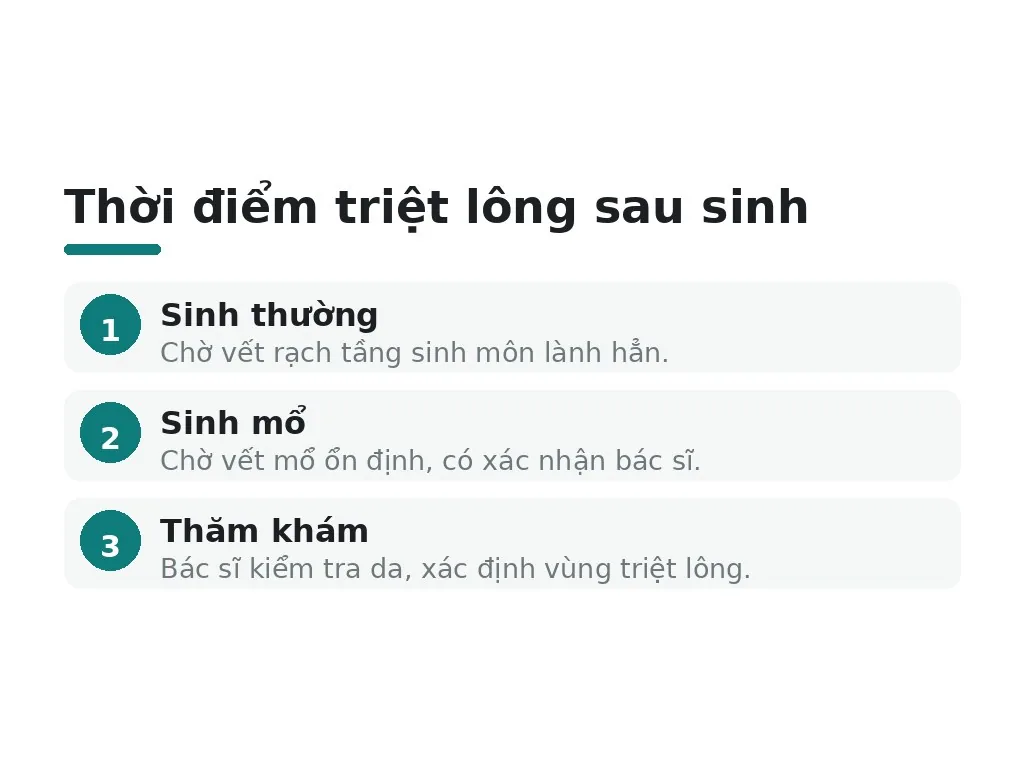 Thời điểm triệt lông sau sinh