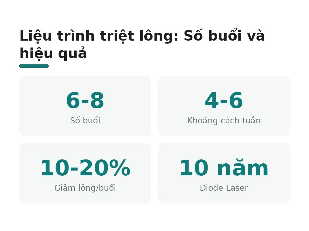 Liệu trình triệt lông: bao nhiêu buổi và hiệu quả bao lâu?
