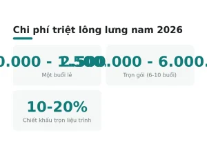 Chi phí triệt lông lưng nam 2026