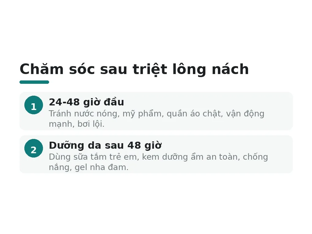 Chăm sóc da sau triệt lông nách đúng cách