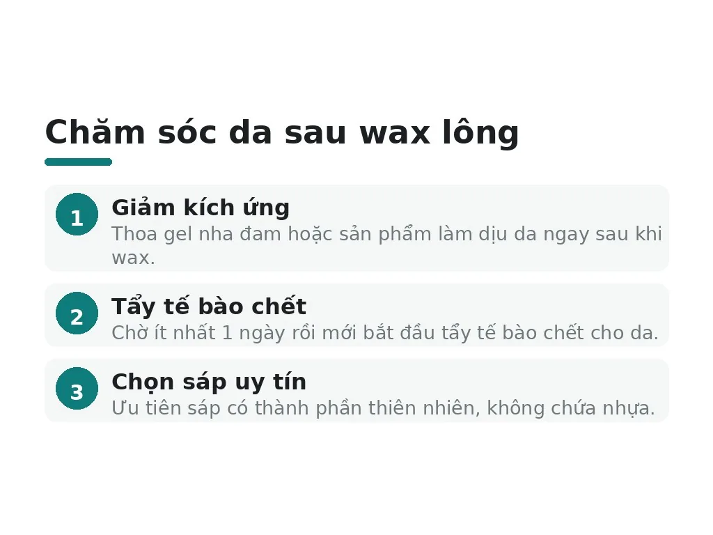 Chăm sóc da sau wax lông để tránh biến chứng